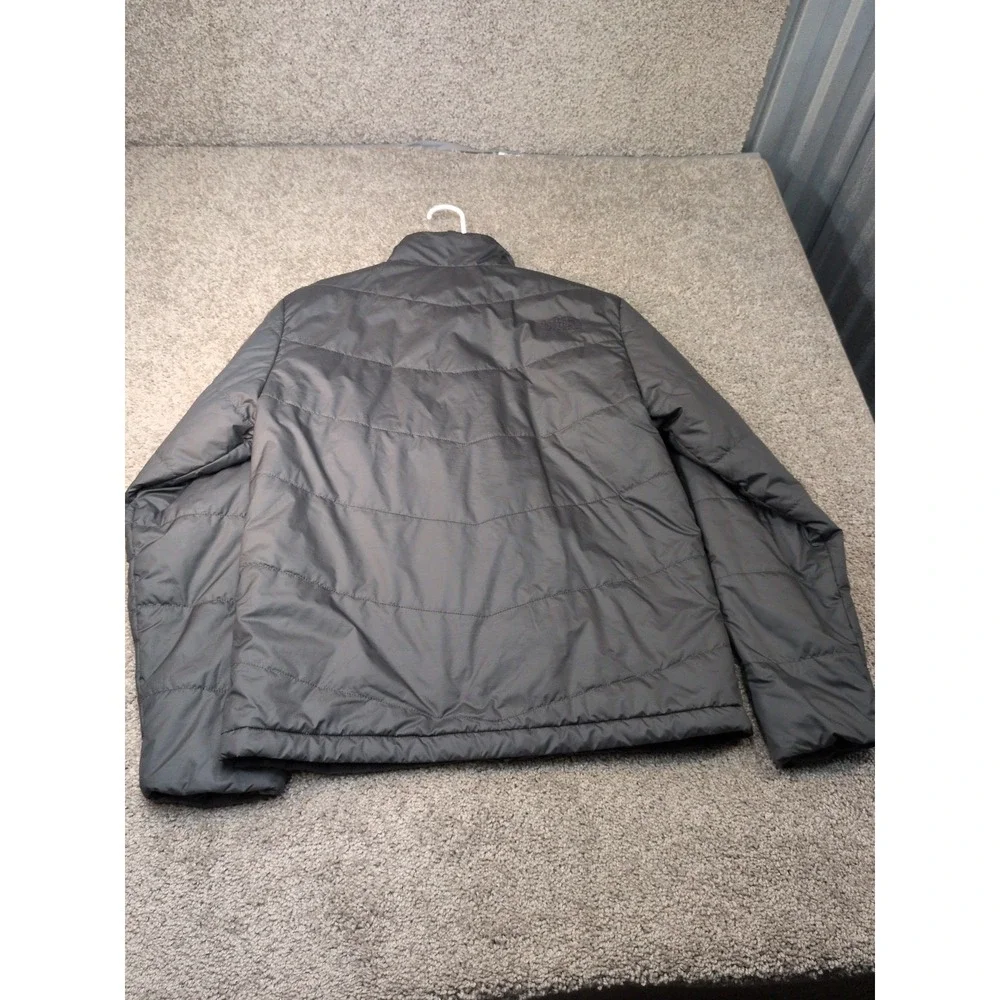 The North Face Mens Tamburello Puffer Jacket Grey Quilted Full Zip Medium